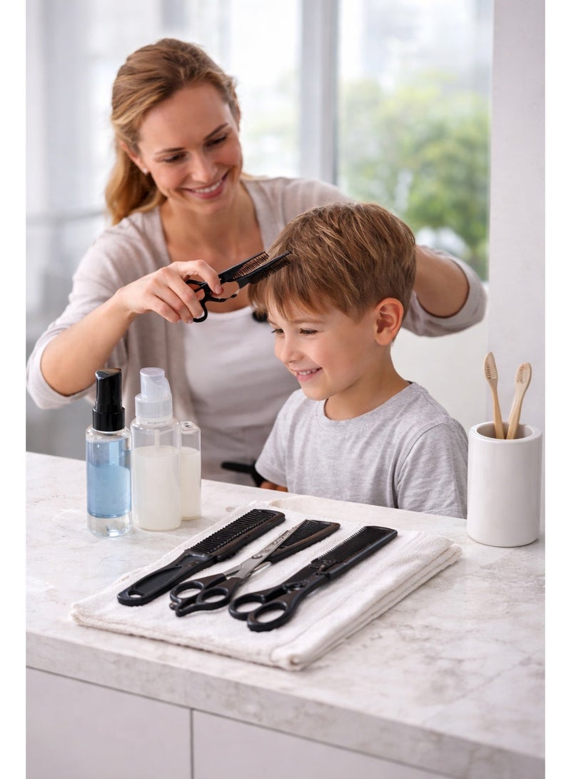 بي تي طقم مقصات تصفيف الشعر مع أمشاط – مقص قص وتخفيف الشعر للاستخدام المنزلي والصالونات - Image 4