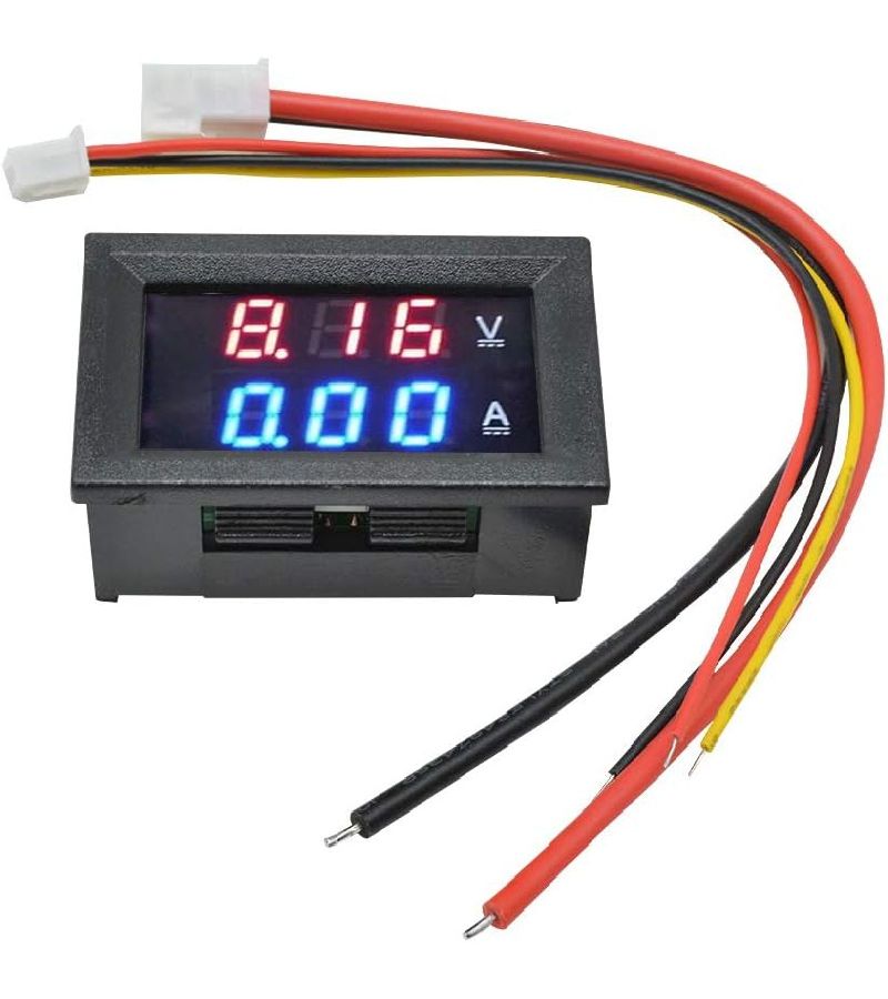 مقياس الجهد والتيار المزدوج LCD ديجيتال يعمل بالتيار المستمر 0-100 فولت 50 أمبير LED أحمر أزرق مع مقاومة تحويل لقياس الجهد والتيار - Image 4
