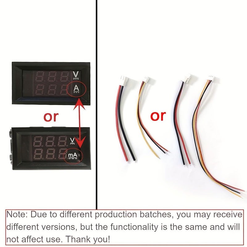 مقياس الجهد والتيار المزدوج LCD ديجيتال يعمل بالتيار المستمر 0-100 فولت 50 أمبير LED أحمر أزرق مع مقاومة تحويل لقياس الجهد والتيار - Image 2
