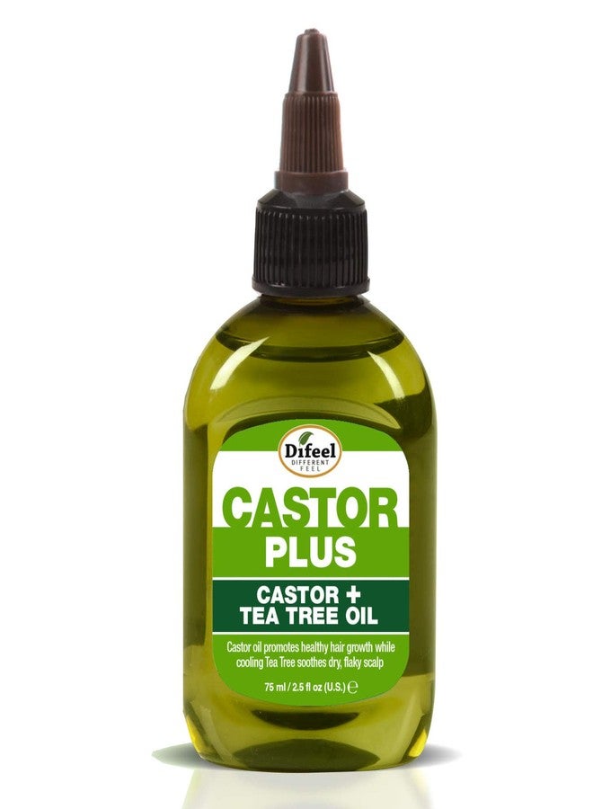 Difeel Premium Castor Plus Tea Tree - Pro-Growth + Scalp Care Premium Hair Oil 2.5 oz. - Image 1