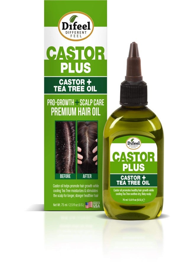 Difeel Premium Castor Plus Tea Tree - Pro-Growth + Scalp Care Premium Hair Oil 2.5 oz. - Image 2
