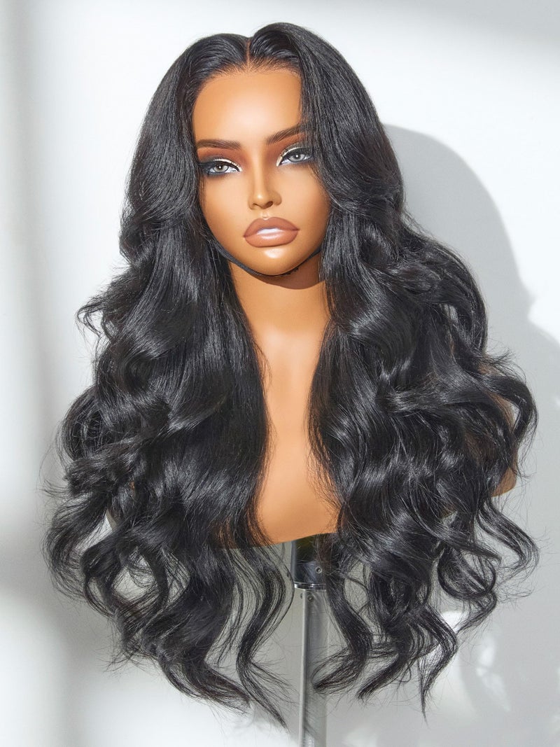 LUVME HAIR AllDay Comfort Loose Body Wave 5x5 Lace Front Wigs Human Hair Glueless Wigs Human Hair Pre Plucked Pre Cut Long Black Wig Lace Closure Wigs Frontal Wigs Human Hair