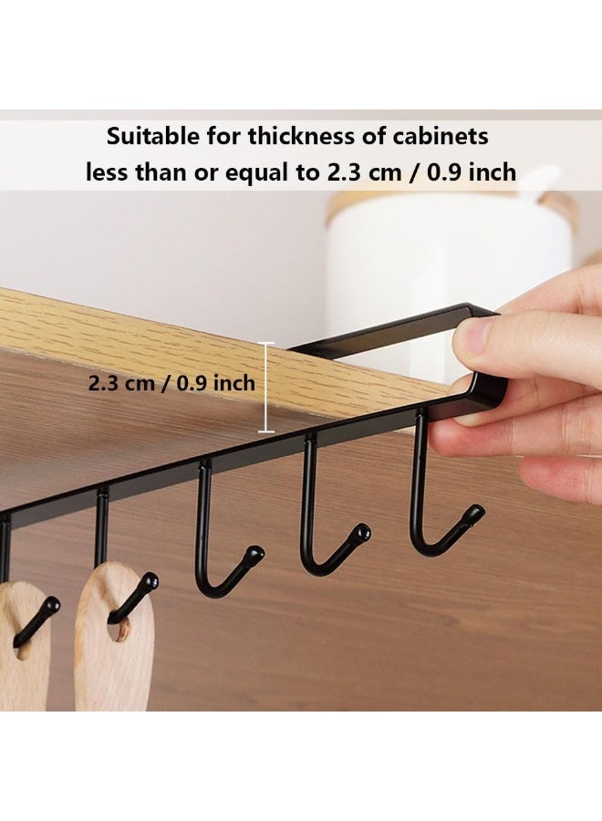 Generic Under Shelf Mug Holder Rack – Metal Cup Organizer with 6 Hooks – Space Saving Cabinet Hanging Storage for Mugs, Cups & Kitchenware – 1 Piece - Image 5