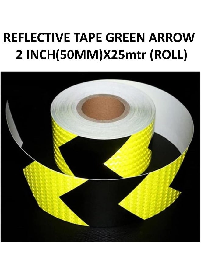 Biella 2Inch Reflective Tape Waterproof Warning Sticker (25Mtr) For Intensity Self-Adhesive Safety Tape For Vehicles Car Trailers Night And Reflector Tapes For Road Facilities Safety Reminder  - Image 2