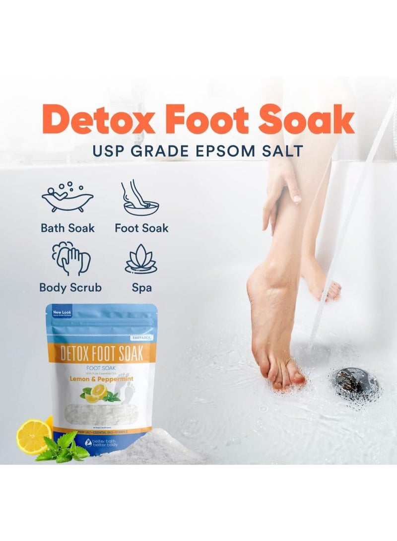 Better Bath Better Body Detox Foot Soak (2 LBs) Epsom Salt Foot Soak with Lemon & Peppermint Essential Oils  - Image 3
