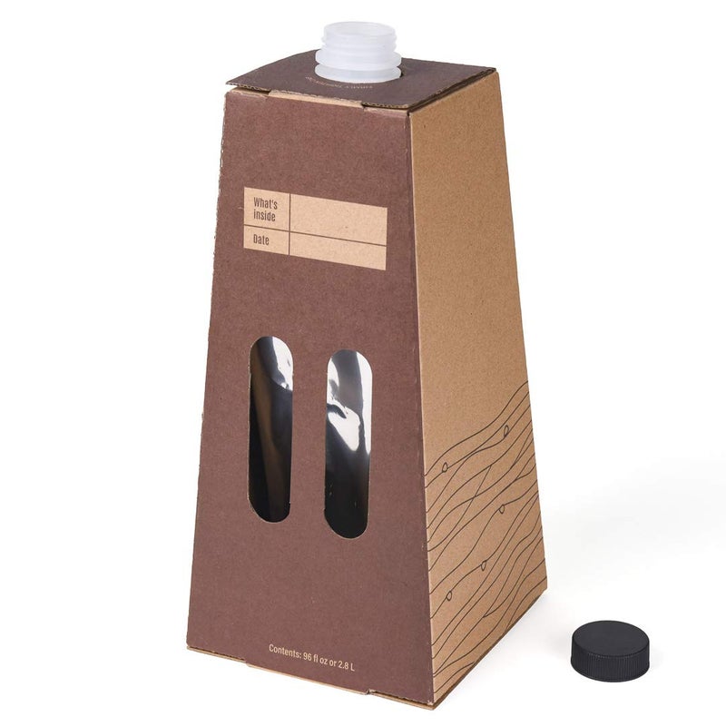 Restaurantware Cater Tek 96 Ounce Coffee To Go Containers 10 Disposable Beverage Servers With Handle Insulated Kraft Paper Coffee Box Containers Portable Serves Up To 12 Cups