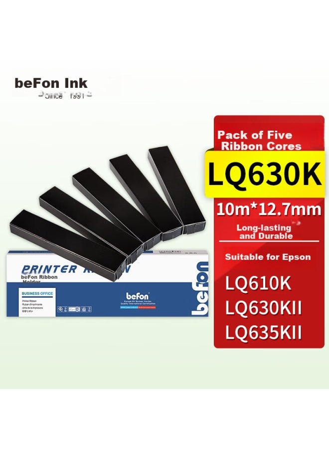 Befon Lq630k Ribbon Core 5-pack Compatible With Epson Lq-610k/630k/635k, Star Nx500, Dascom Ds1700/ds2100, Oki 5100f - Image 1