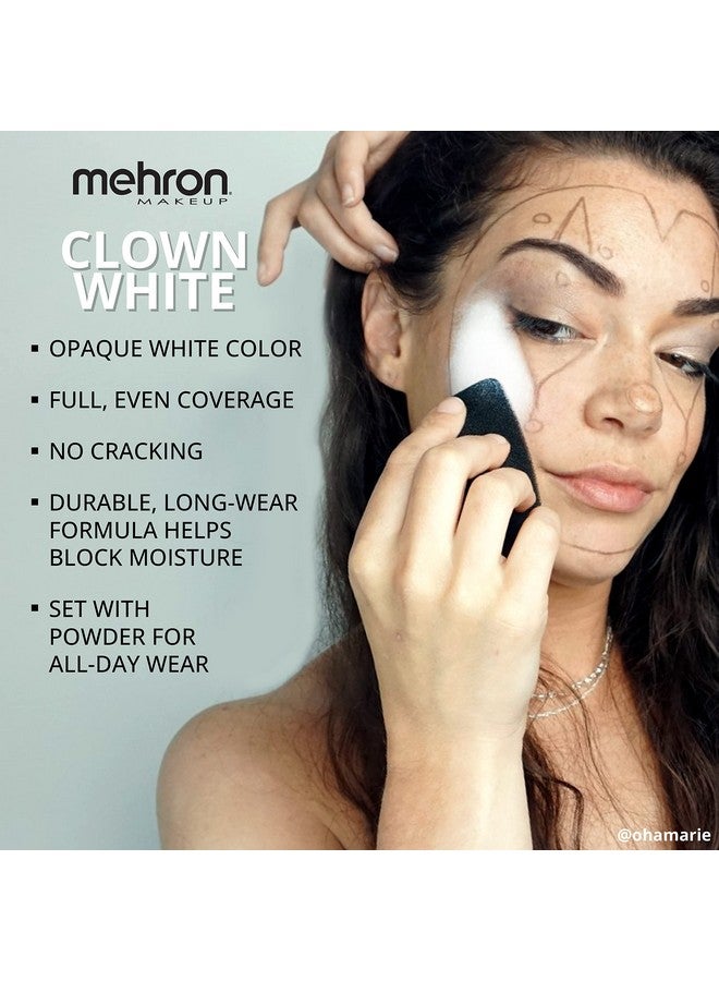 ميهرون كريم مكياج مهرون الأبيض الاحترافي لرسم الوجه | مكياج أبيض للمسرح والأفلام والتنكر والتمثيل الصامت | مكياج مهرج الهالوين (٦٥ غرامًا) - Image 3