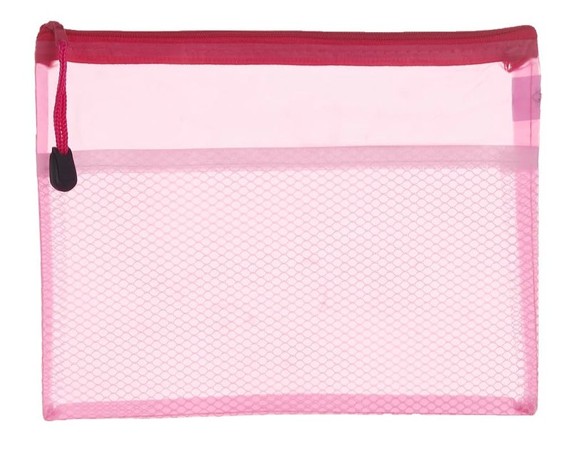 3A MS1008-A5 Plastic Zipper File 17 * 23 cm 1 Piece - Pink