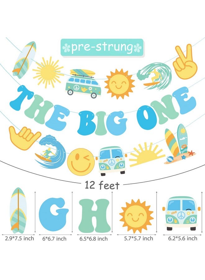 umoni The Big One Retro Surf Banners 3Pcs Hippie Groovy Surf Birthday Decorations Surfing First Party Banners Surfs Theme 1st Birthday Party Supplies for Boho Groovy Baby Shower Decor - Image 3