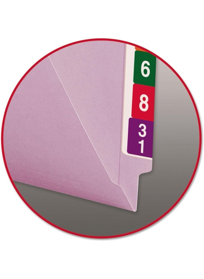 Smead Smead End Tab File Folder, Shelf-Master Reinforced Straight-Cut Tab, Letter Size, Lavender, 100 Per Box (25410)  - Image 4