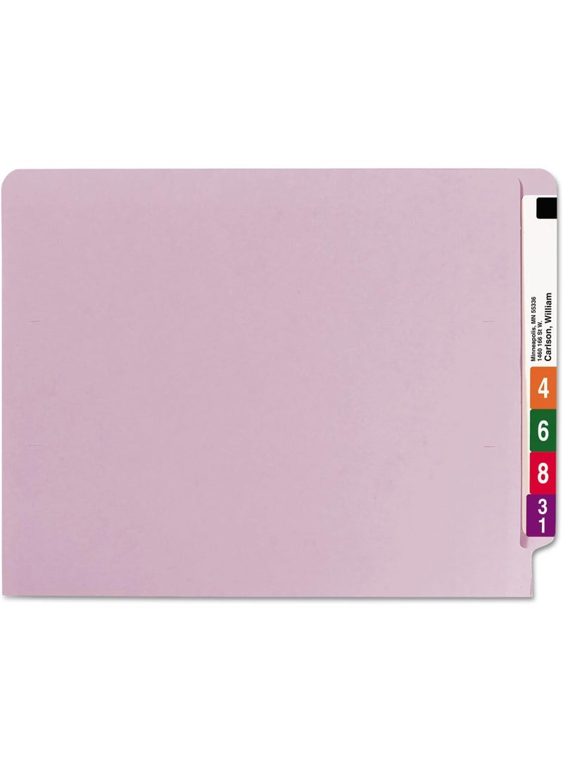 Smead Smead End Tab File Folder, Shelf-Master Reinforced Straight-Cut Tab, Letter Size, Lavender, 100 Per Box (25410)  - Image 1