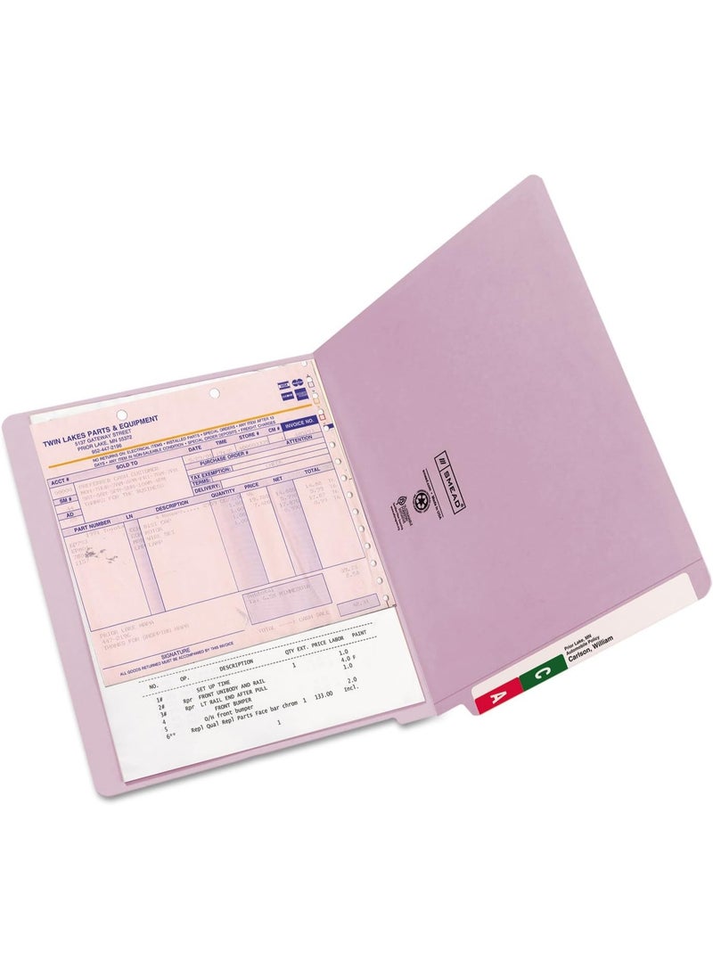 Smead Smead End Tab File Folder, Shelf-Master Reinforced Straight-Cut Tab, Letter Size, Lavender, 100 Per Box (25410)  - Image 3