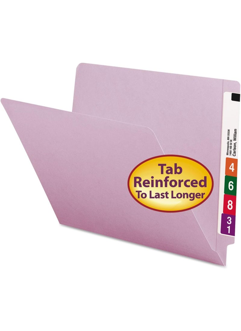 Smead Smead End Tab File Folder, Shelf-Master Reinforced Straight-Cut Tab, Letter Size, Lavender, 100 Per Box (25410)  - Image 2