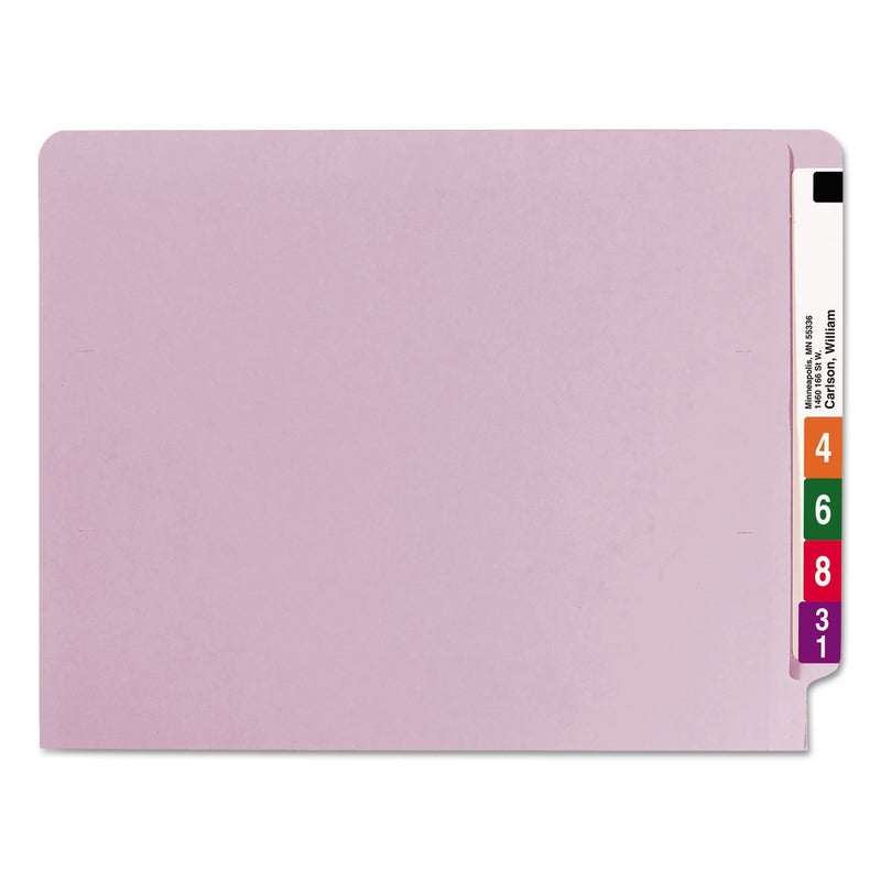 Smead End Tab File Folder, Shelf-Master Reinforced Straight-Cut Tab, Letter Size, Lavender, 100 Per Box (25410) - Image 4