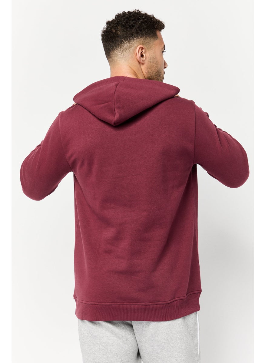 Reebok Men Sportswear Fit Long Sleeves Running Sweatshirt, Maroon  - Image 4