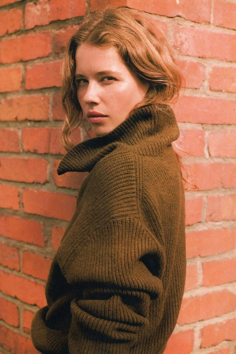 اتش اند ام كنزة محبوكة مرنة بسحاب علوي