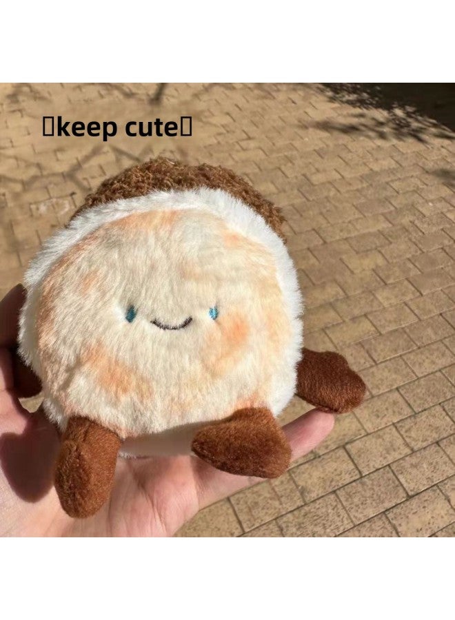 Roujiamo Plush Doll Doll Doll Bag Pendant Creative Bun Bun Xi'an Special Food Souvenir Small Hanging Ornaments-Specifications:Steamed Buns With Three-piece Keychain Set And Lettuce-Color:About 12cm - Image 3