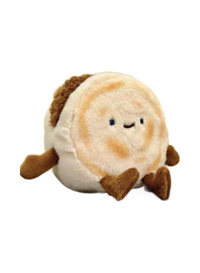 Roujiamo Plush Doll Doll Doll Bag Pendant Creative Bun Bun Xi'an Special Food Souvenir Small Hanging Ornaments-Specifications:Steamed Buns With Three-piece Keychain Set And Lettuce-Color:About 12cm - Image 5