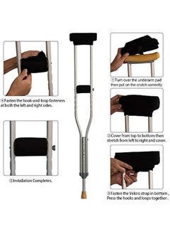 Arabest Underarm Crutch Padding Cover with Hand Grips for Comfortable Support - Crutch Cushion and Accessories  - Image 4