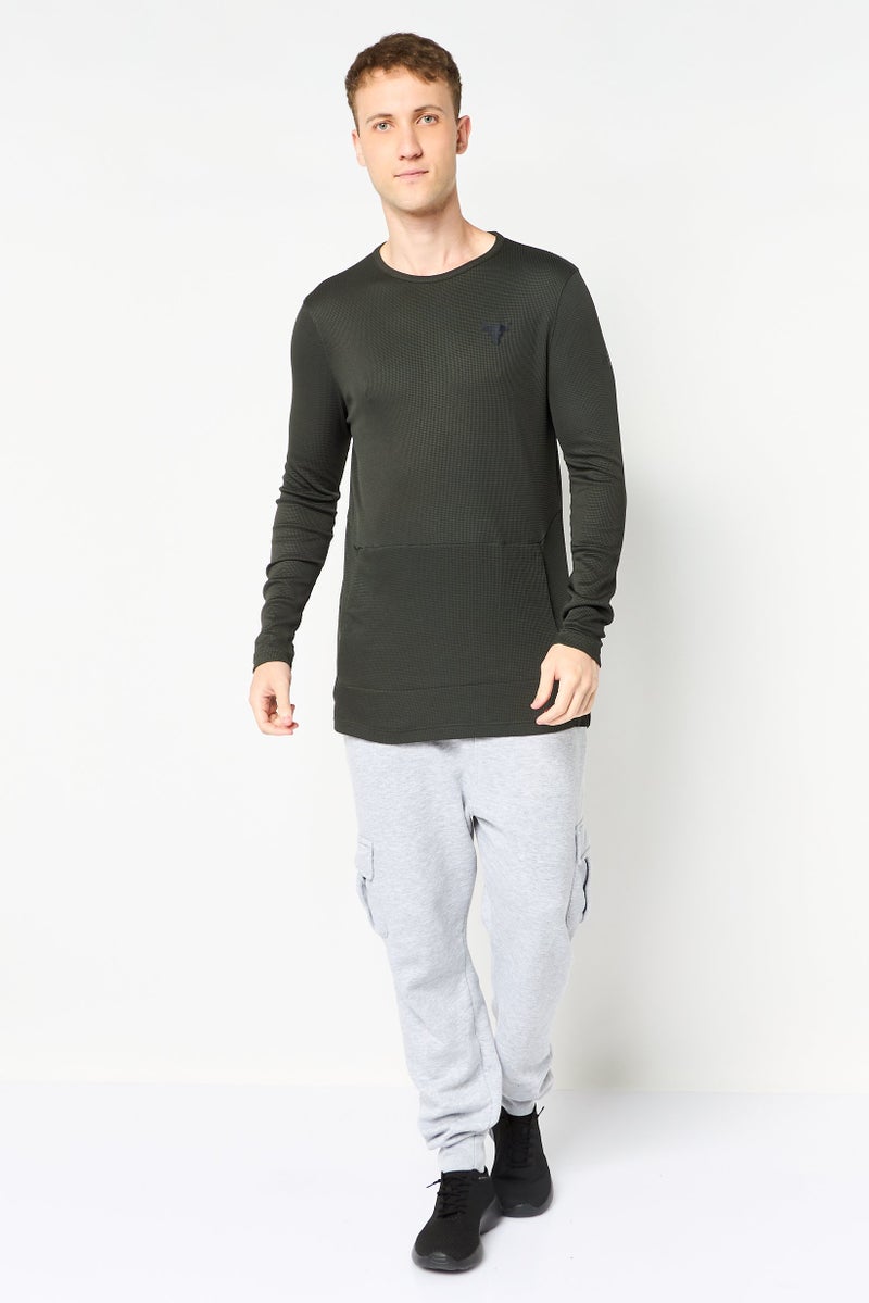 Under Armour x Project Rock Men Fitted Long Sleeve Training T-Shirt, Dark Olive - Image 4