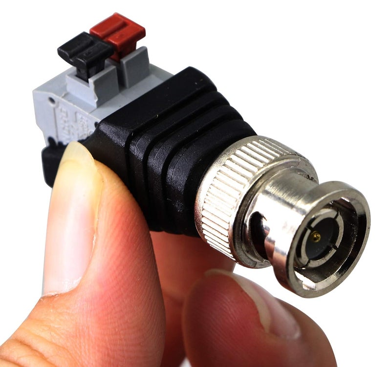 zdyCGTime BNC Video Baluns Adapter BNC Male Plug to 2 Pin/Way Screw Terminal Video Audio Spring Press Type Balun with Solderless Screw Terminal for Coax Cat5 to BNC CCTV Security Surveillance(10pack) - Image 5