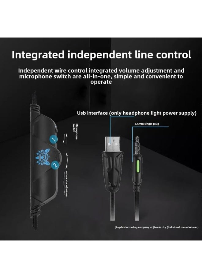 Generic - Game Headset Headset Desktop Computer Notebook E-sports Dedicated Noise Reduction With Microphone Mobile Phone Wired Headset-Color:[apple Interface Version] Black Long Wheat ✅ Upgraded Chip With Good Compatibility - Package One Ear - Image 1