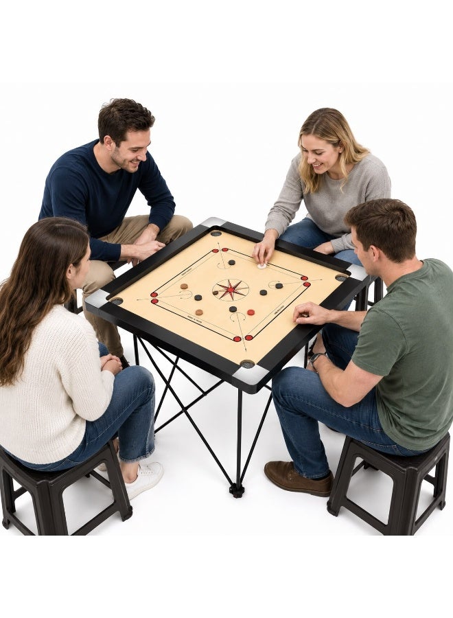Toy Land Wooden Carrom Board 30 x 30 Inch with 2 Inch Frame | Smooth Playing Surface | Durable Indoor Family Board Game for Kids & Adults - Image 3