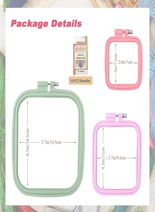 MUFEKUM Square Embroidery Hoops, Cross Stitch Hoop and ABS Plastic Embroidery Hoops for Sewing, Needlework, Cross Stitch, Embroidery Projects (3PCS-3", 4.3", 6.5") - Image 3