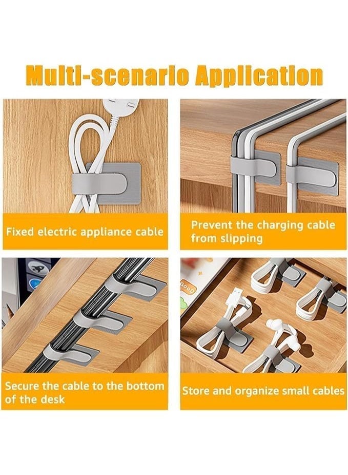 50 قطعة شرائط كابل قابلة لإعادة الاستخدام، شرائط كابل ذاتية اللصق، إدارة كابلات منظمة، منظمات أسلاك قابلة لإعادة الاستخدام، خطافات لحبال الإضاءة الخارجية، مشابك إضاءة - Image 4