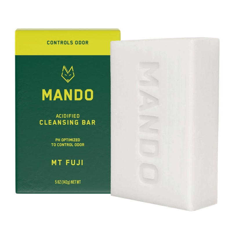 Mando Acidified Cleansing Bar - 24-Hour Odor Control - Removes Odor Better than Soap - Moisturizing Formula - SLS Free, Paraben Free - Safe For Sensitive Skin - Mt Fuji - Image 1