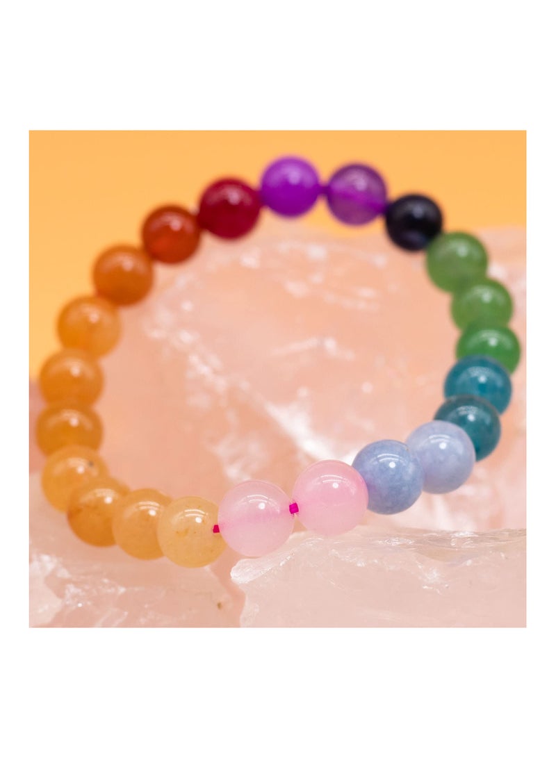 سوار شفاء من الأحجار الكريمة الطبيعية 7.5 بوصة من الخرز المستدير المرن 8 مم، مجوهرات شقرا الكوارتز للنساء والرجال والفتيات، هدية مناسبة للجنسين على طراز Y2K - Image 3