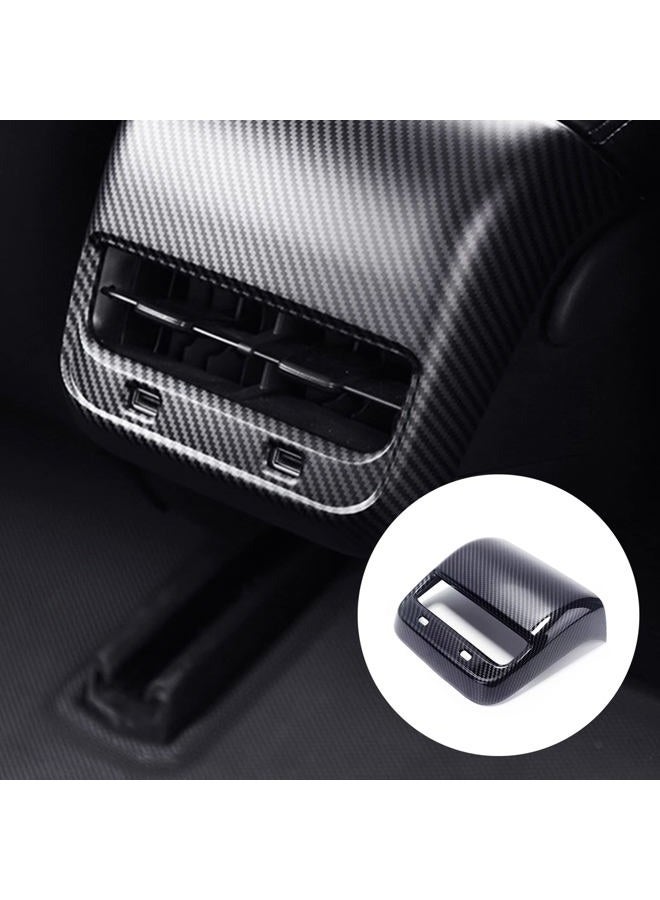 LIMBQS Carbon Fiber AC Vents Cover for Tesla Model 3 & Model Y, Rear Center Console Air Vent Trim for Tesla Accessories (Matte Carbon) - Image 1