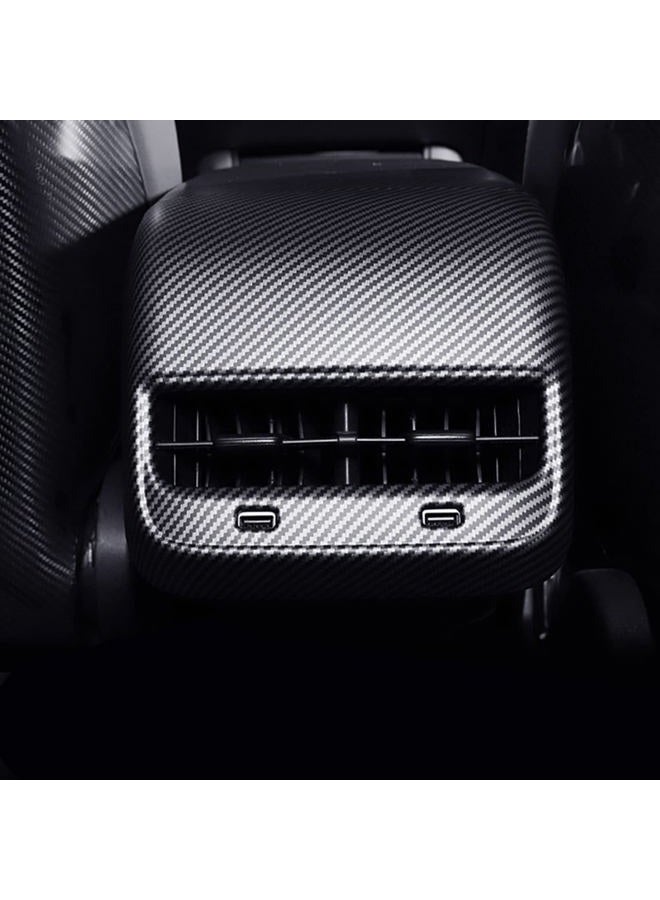 LIMBQS Carbon Fiber AC Vents Cover for Tesla Model 3 & Model Y, Rear Center Console Air Vent Trim for Tesla Accessories (Matte Carbon) - Image 2