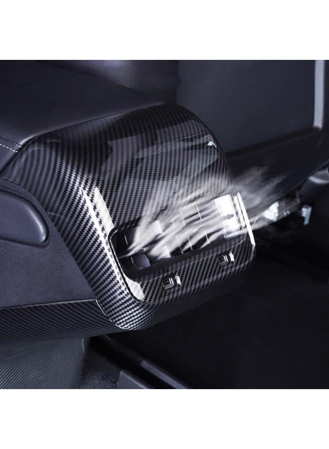 LIMBQS Carbon Fiber AC Vents Cover for Tesla Model 3 & Model Y, Rear Center Console Air Vent Trim for Tesla Accessories (Matte Carbon) - Image 4
