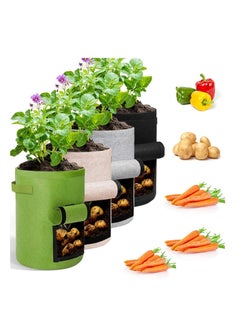 NOVOLAN NOVOLAN Potato Planting Bag Potato Grow Bags Potato Grow Bags Sweet Potato Easy To Pick Buckets Bell Pepper Carrot Flowers Tomato Chili Easy To Plant Diameter 23cm Height 30cm (Green)  - Image 2