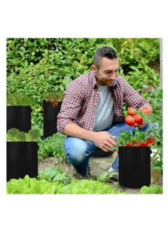 NOVOLAN NOVOLAN Potato Planting Bag Potato Grow Bags Potato Grow Bags Sweet Potato Easy To Pick Buckets Bell Pepper Carrot Flowers Tomato Chili Easy To Plant Diameter 23cm Height 30cm (Green)  - Image 4
