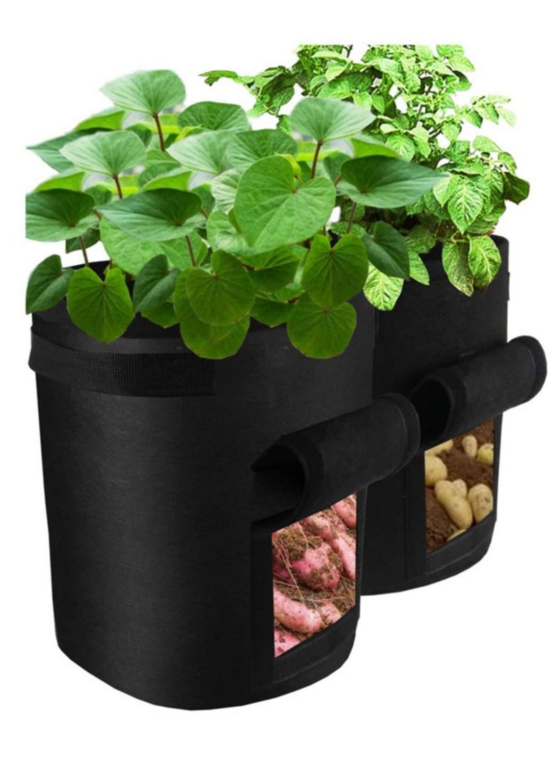 NOVOLAN NOVOLAN Potato Planting Bag Potato Grow Bags Potato Grow Bags Sweet Potato Easy To Pick Buckets Bell Pepper Carrot Flowers Tomato Chili Easy To Plant Diameter 23cm Height 30cm (Green)  - Image 5