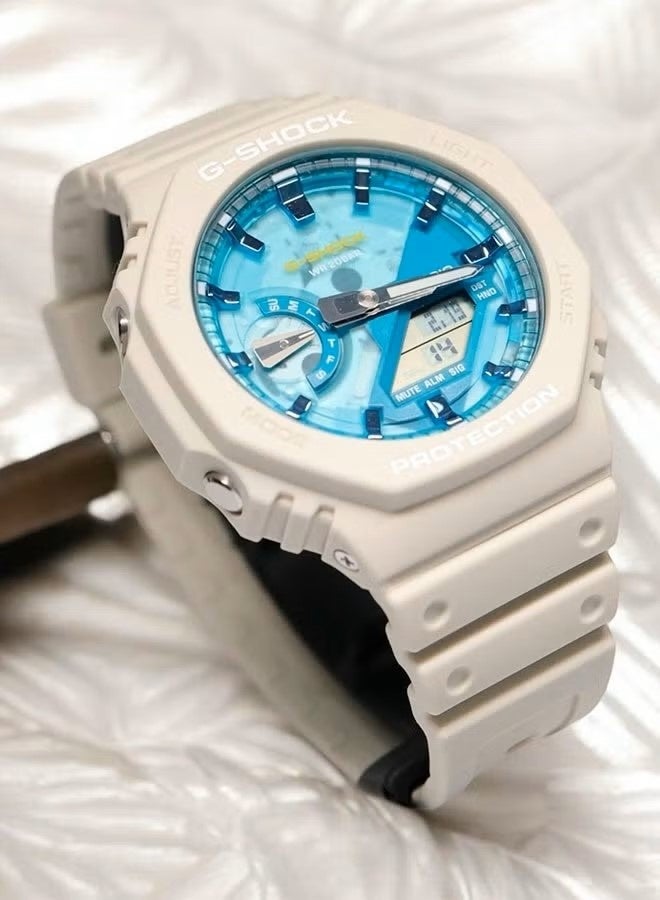 G-SHOCK ساعة يد رجالية كاسيو جي شوك أنالوج رقمية ثمانية الأضلاع GA-2100AS-5A - Image 2