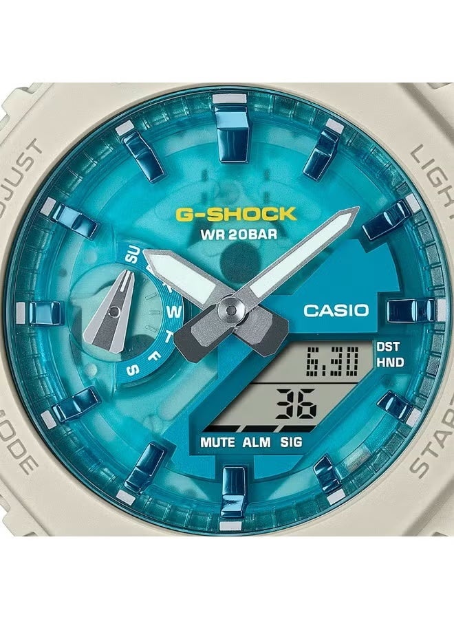 G-SHOCK ساعة يد رجالية كاسيو جي شوك أنالوج رقمية ثمانية الأضلاع GA-2100AS-5A - Image 3