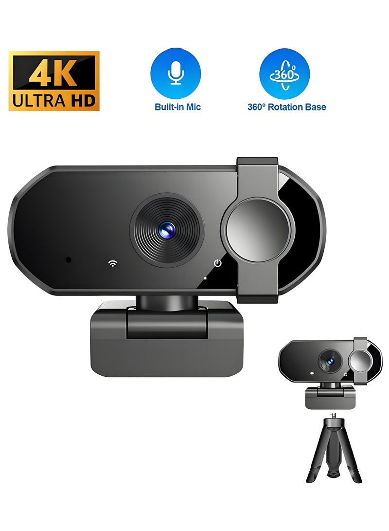 ZetRA Webcams 4K USB Web Camera With Microphone Autofocus 4K Camera PC Computer Laptop Live Streaming 1080P Webcam For Video Calling - Image 1