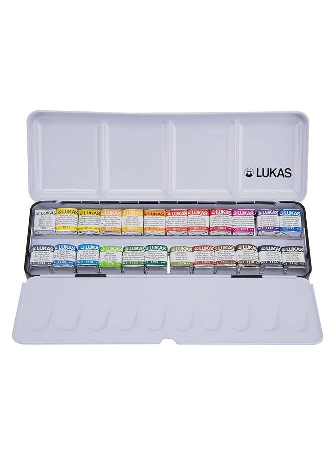 Lukas Aquarell 1862 Watercolor Paint Half Pans - Set of 24 - Image 1