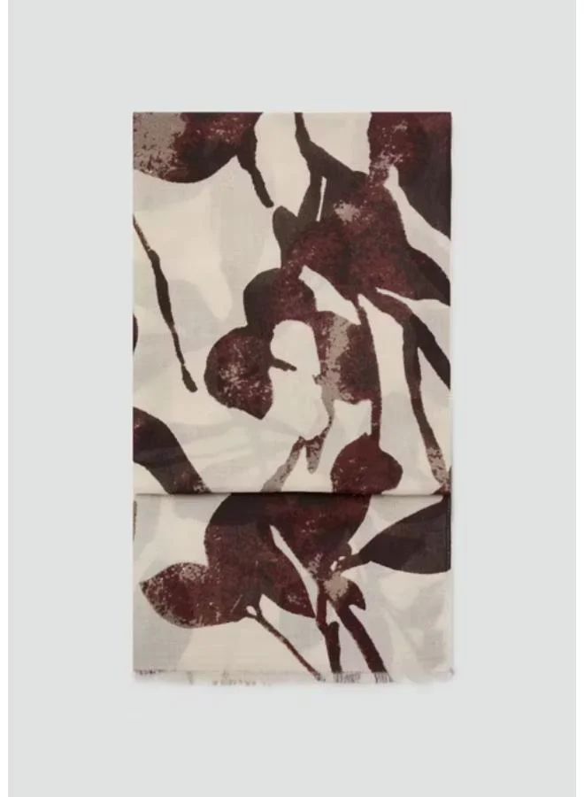 Printed Scarf With Frayed Finishes