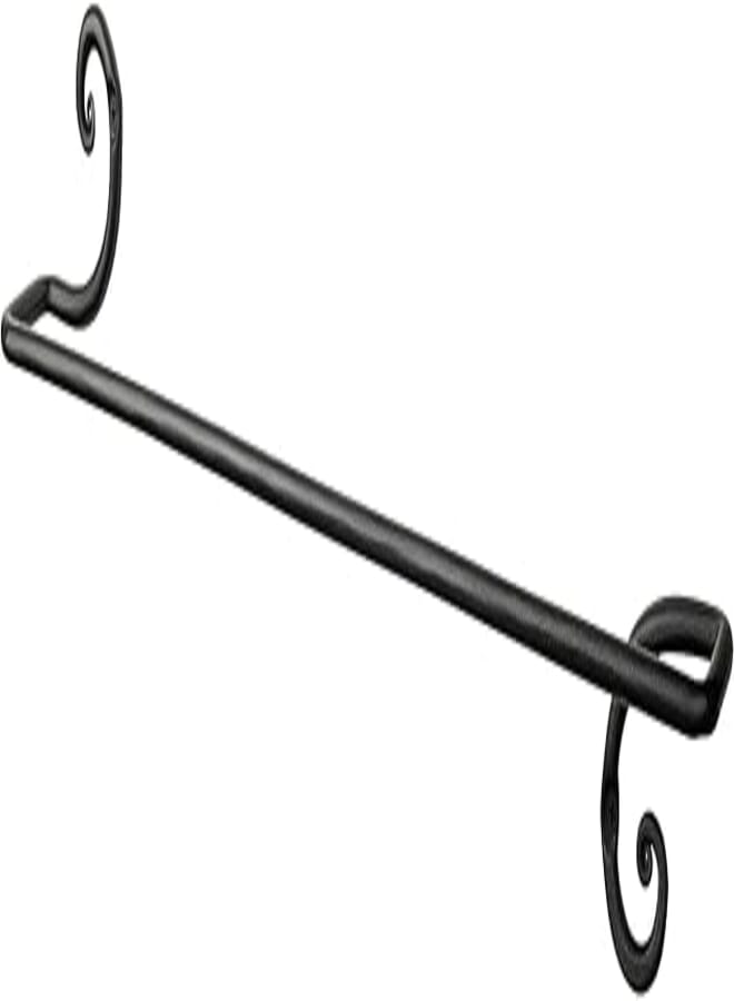 RTZEN Swirl Bathroom Towel Holder - Wrought Iron Matte Black Towel Bar Wall Mount Rod - Home Decor Kitchen Towel Hanger - 24" Handmade Bar (Large)