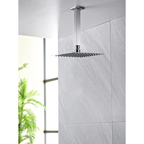 Anpean 8 Inch Square Ceiling Mounted Shower Arm and Flange, Brushed Nickel - Image 3