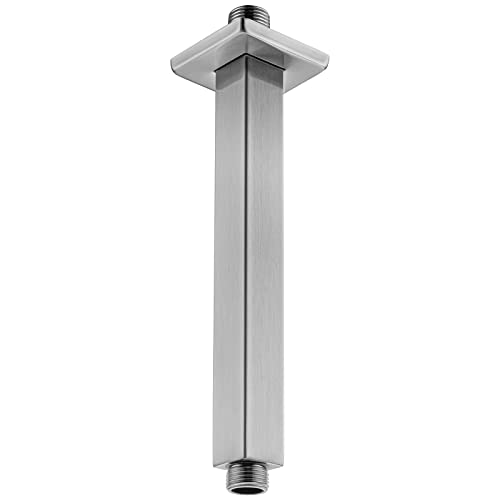 Anpean 8 Inch Square Ceiling Mounted Shower Arm and Flange, Brushed Nickel - Image 1