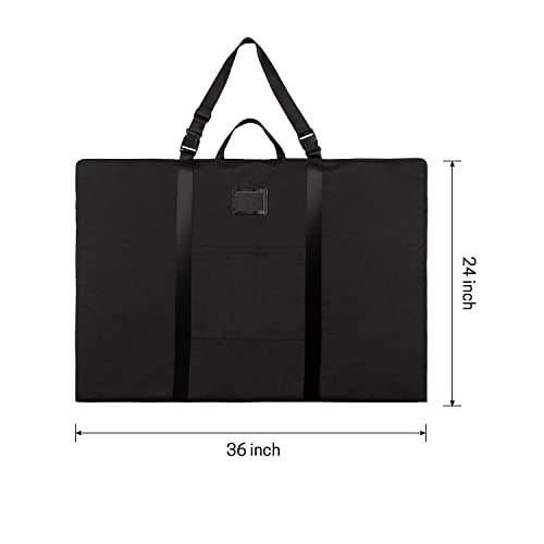 BERYA Large Size Art Portfolio Bag with Nylon Shoulder, 24 x 36 inches Light Weight Poster Storage Bag Board Holder with Handle and Zipper for Poster, Sketching and Drawing (black) - Image 3