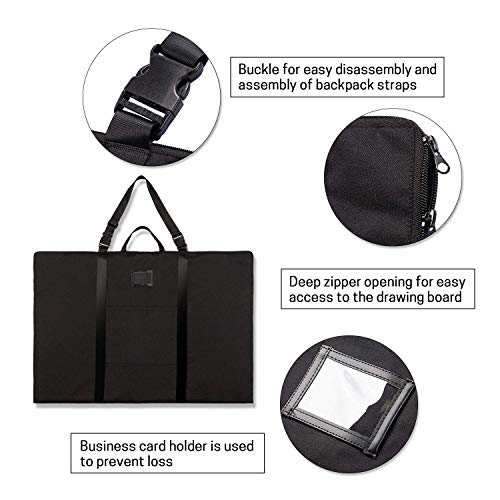 BERYA Large Size Art Portfolio Bag with Nylon Shoulder, 24 x 36 inches Light Weight Poster Storage Bag Board Holder with Handle and Zipper for Poster, Sketching and Drawing (black) - Image 5