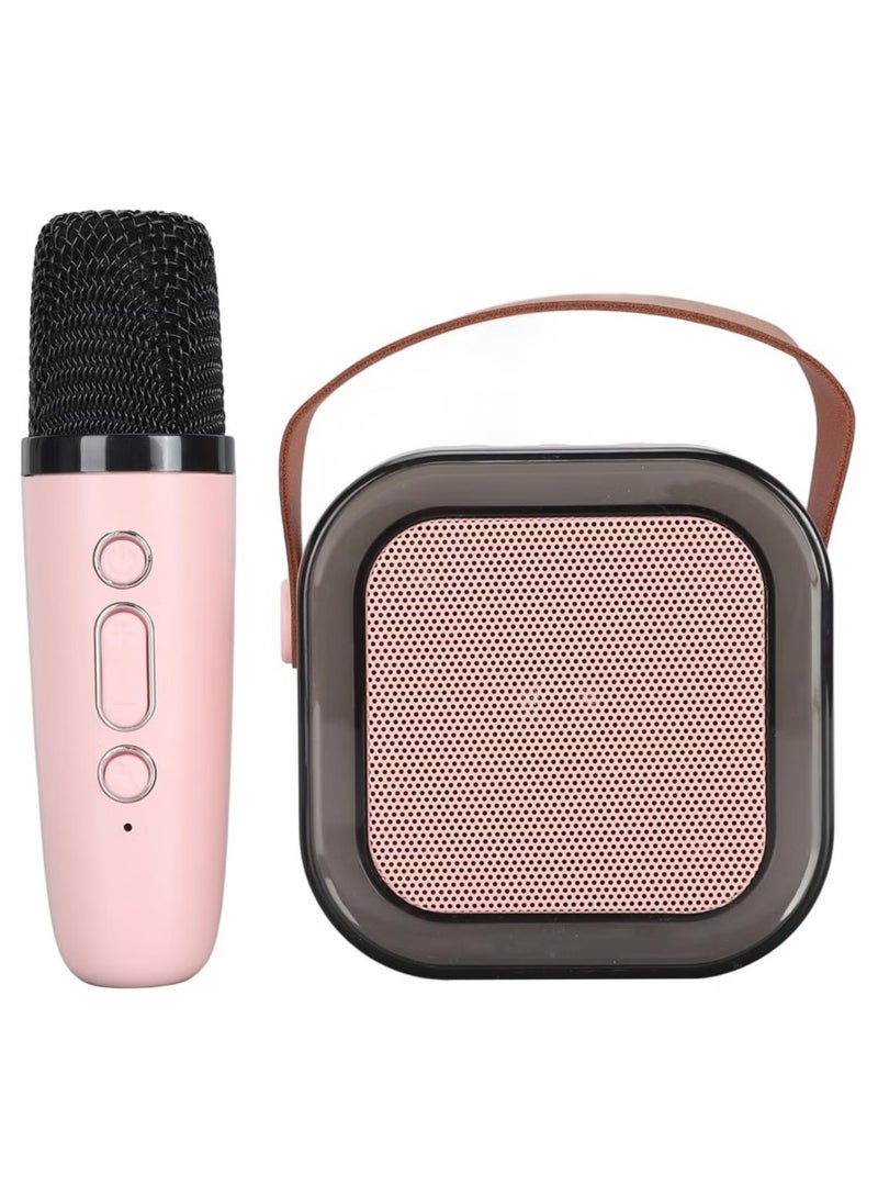 بريمو بلس آلة الكاريوكي المصغرة ، مكبر صوت بلوتوث المحمولة مع ميكروفون لاسلكي ، ألعاب مضحكة للفتيات الفتيات الأعمار من 4 إلى 12 سنة ، أضواء ملونة ، للأطفال عيد ميلاد , منزل , محمول مع ميكروفون لاسلكي وردي - Image 1