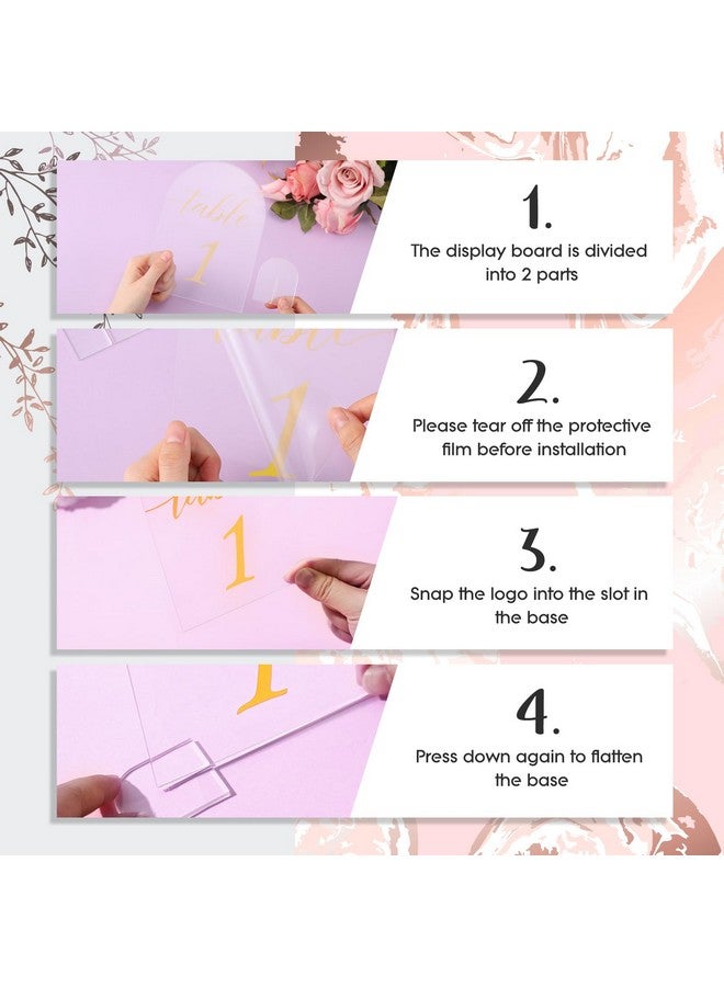 Vicenpal 30 Sets Arch Acrylic Sign Gold Printed 1-30 Table Signs with Stands Calligraphy Clear Table Number Display Stand for Wedding Reception Event Party Restaurant Centerpieces Decor (5 x 7 Inch) - Image 4